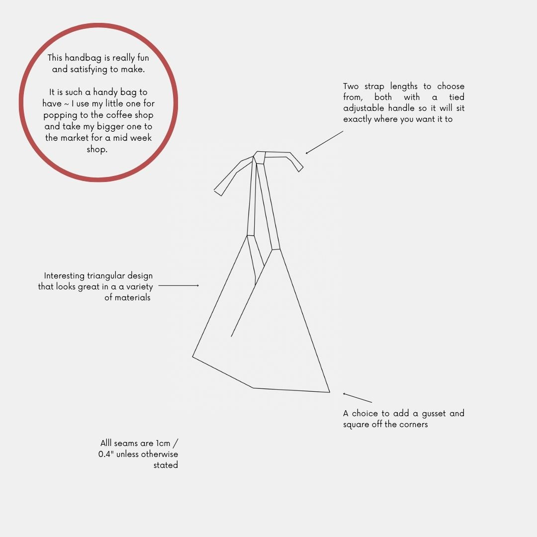 Origami Crossbody Handbag PDF Pattern (2 Sizes)
