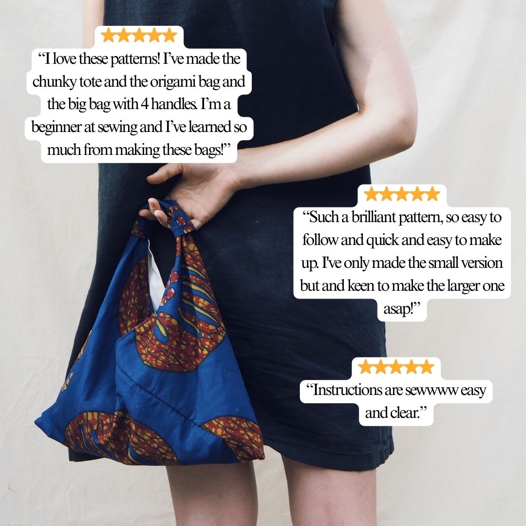 Origami Bag PDF Pattern (2 Sizes)