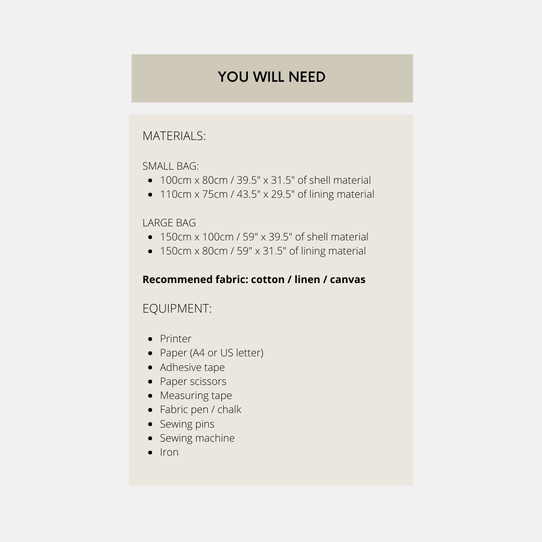 Utility Tote PDF Pattern (2 Sizes)