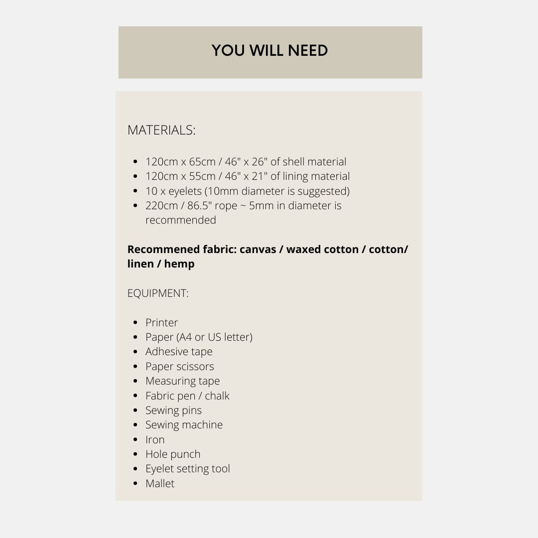 Duffel Bag PDF Pattern