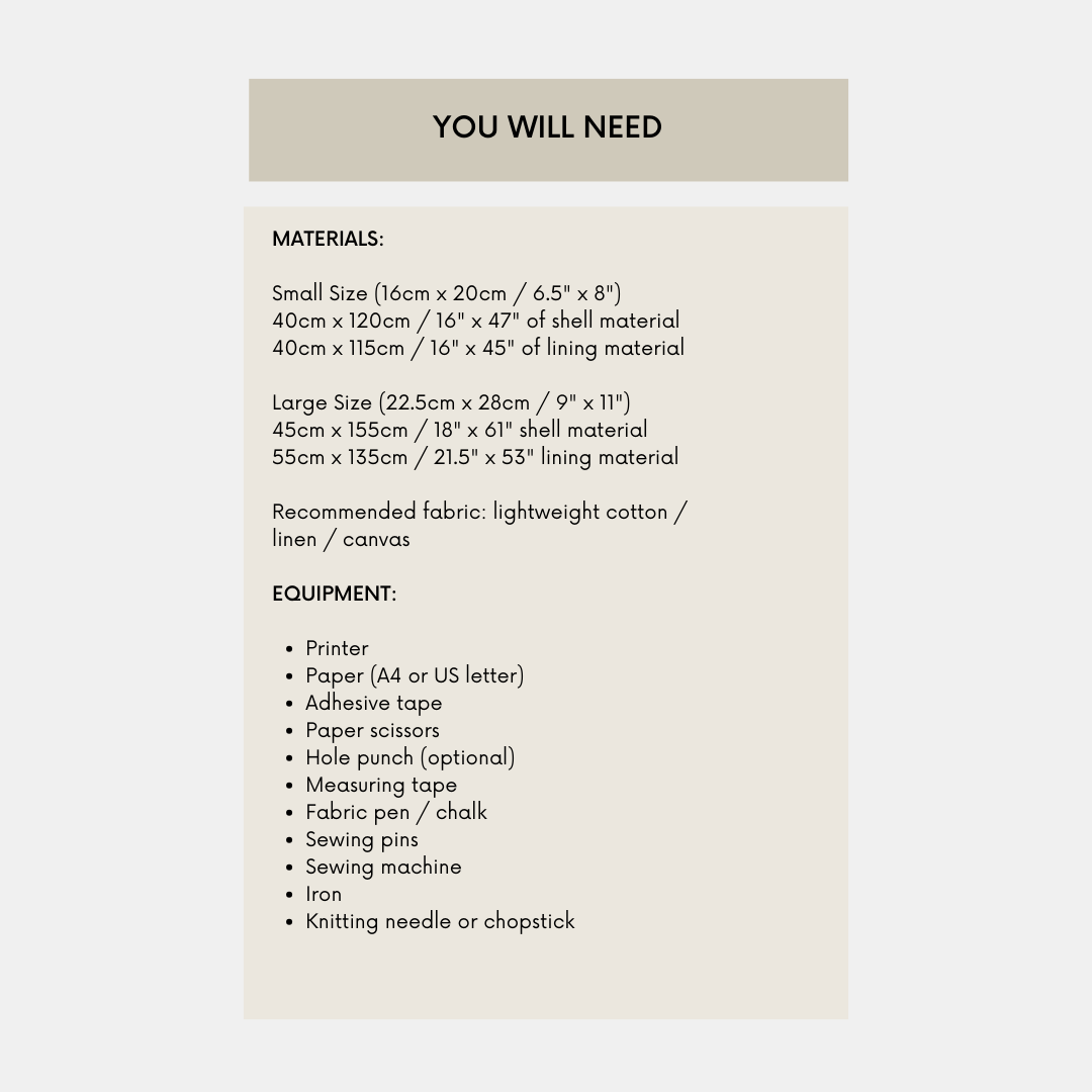 Dumpling Bag PDF Pattern (2 Sizes)