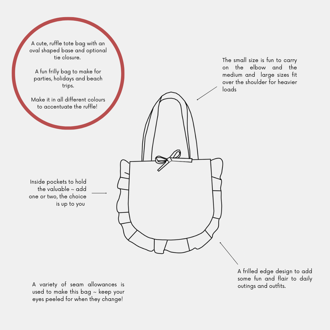 Ruffle Tote PDF Pattern (3 Sizes)