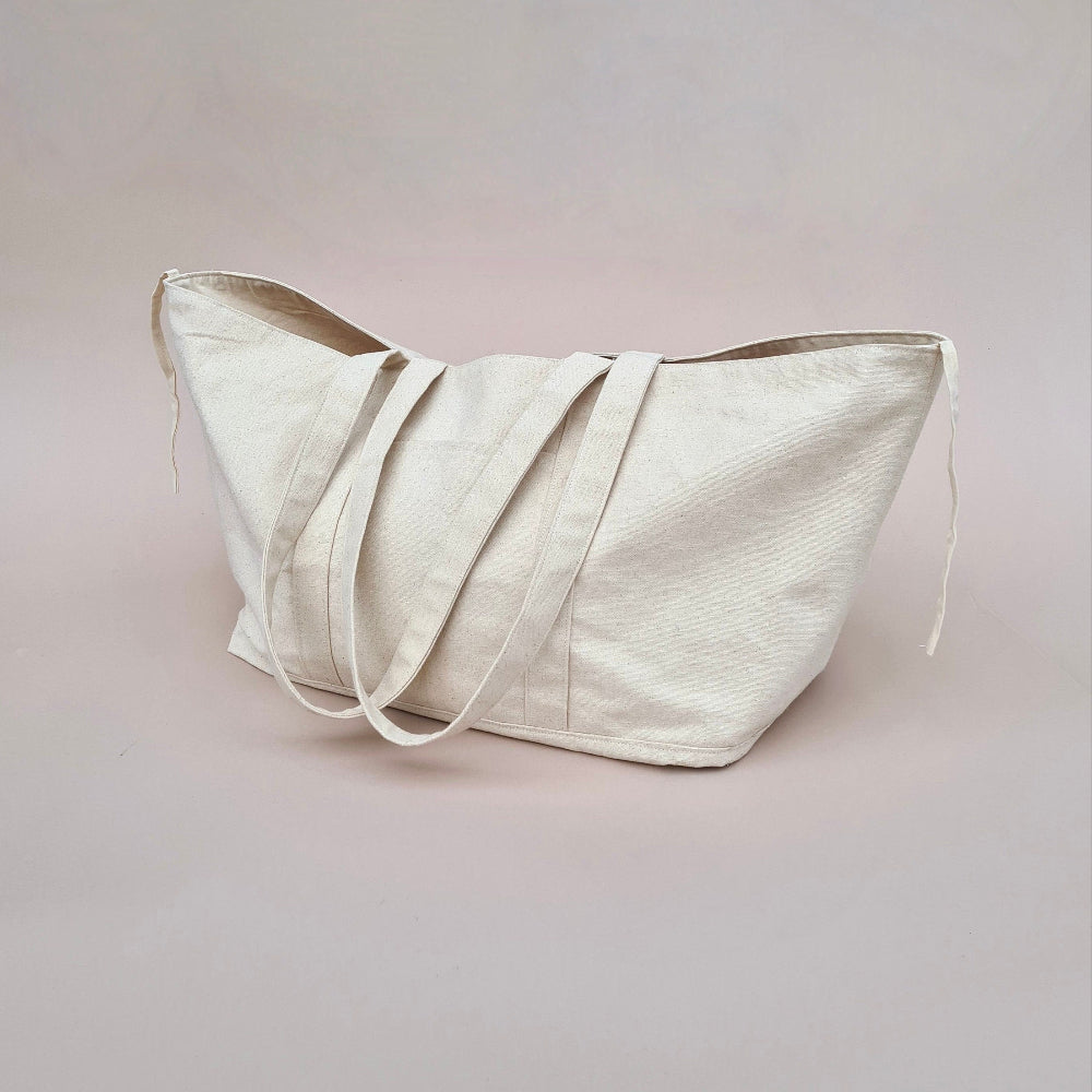 2 Sizes | Utility Tote Bag PDF Sewing Pattern and Tutorial | Instant Digital Download | Tote with Pockets | Reversible Canvas Market Bag