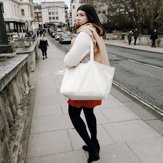 2 Sizes | Utility Tote Bag PDF Sewing Pattern and Tutorial | Instant Digital Download | Tote with Pockets | Reversible Canvas Market Bag