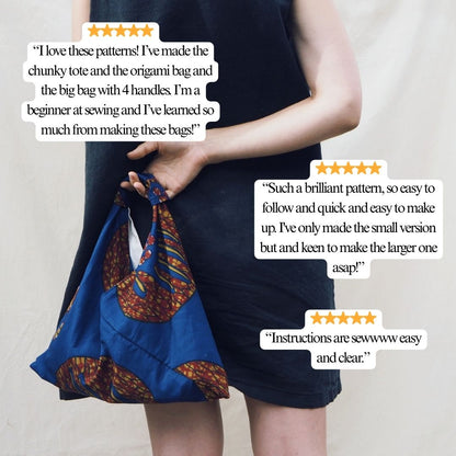 Origami Bag PDF Pattern (2 Sizes)