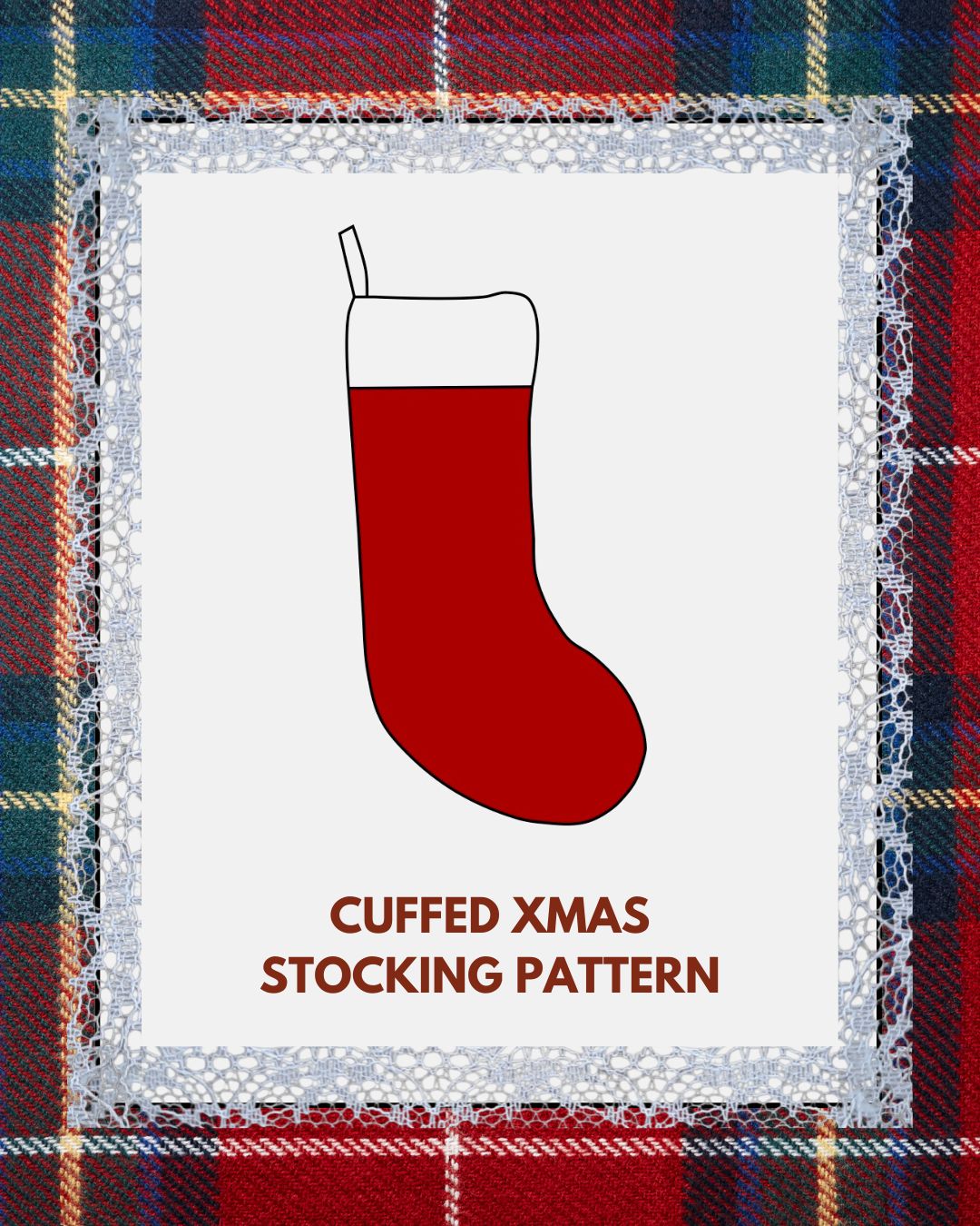 Cuffed Xmas Stocking PDF Pattern (3 Sizes)