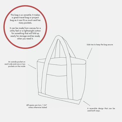 Utility Tote PDF Pattern (2 Sizes)
