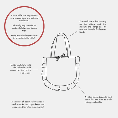 Ruffle Tote PDF Pattern (3 Sizes)