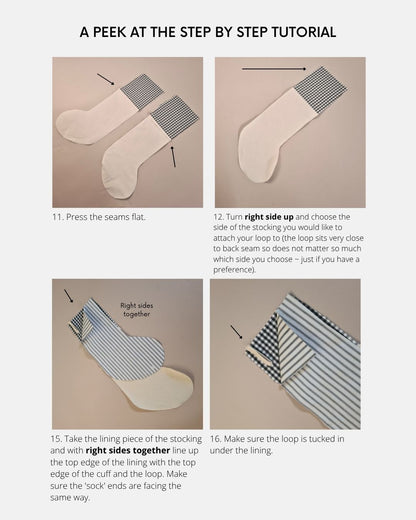 Cuffed Xmas Stocking PDF Pattern (3 Sizes)