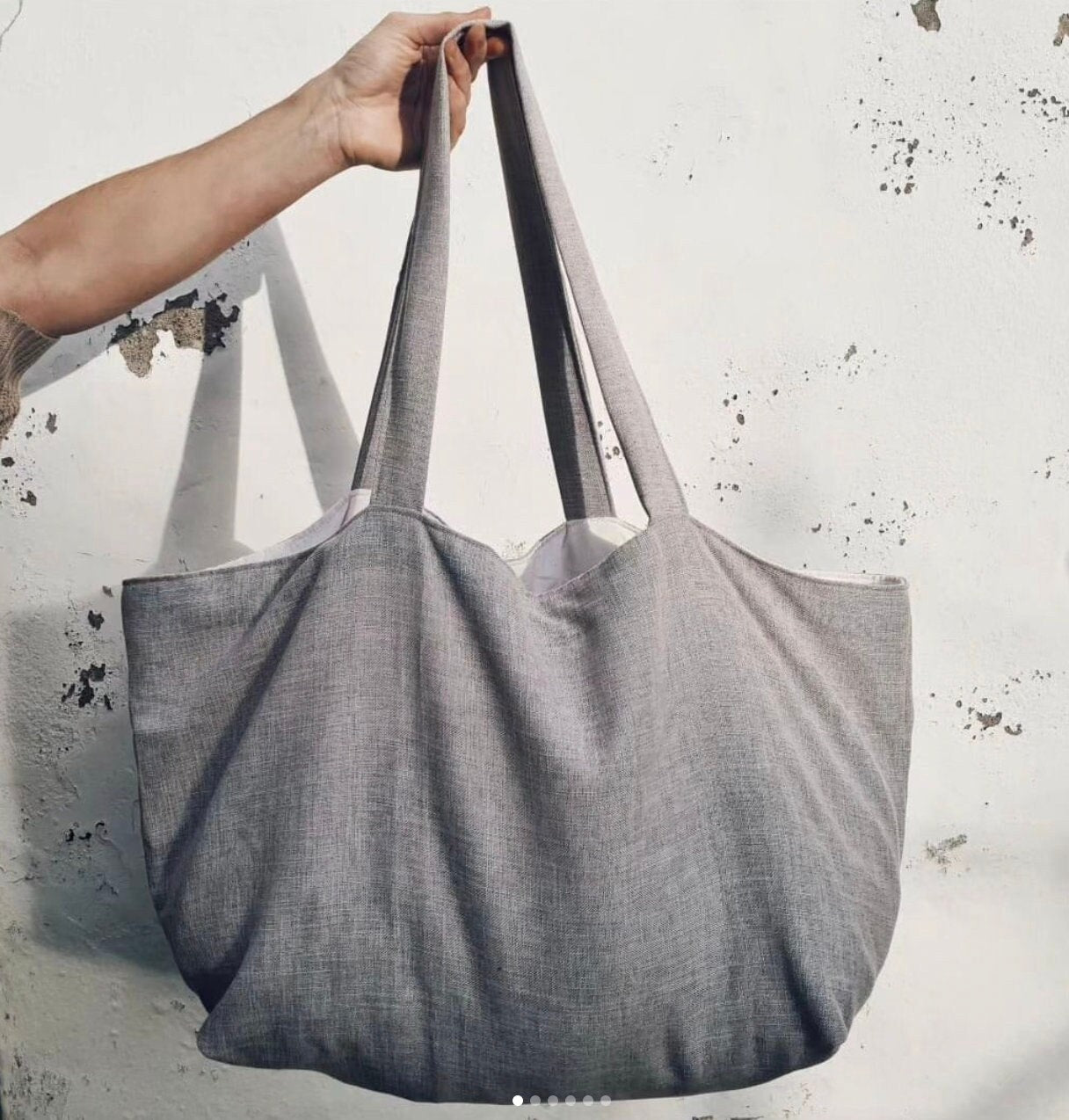 Small & Large Chunky Handle Tote Bag | PDF Sewing Pattern and Tutorial | Instant Digital Download | Easy Fun Sewing | Canvas Bag Pattern